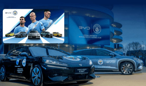 BYD تصبح الشريك الرسمي للسيارات لنادي مانشستر سيتي